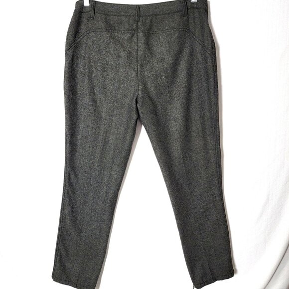 Kenar Womens Moto Style Dress Pants Zip Legs Sz 10 Zip Pockets Lined Grey Tweed - Picture 2 of 16